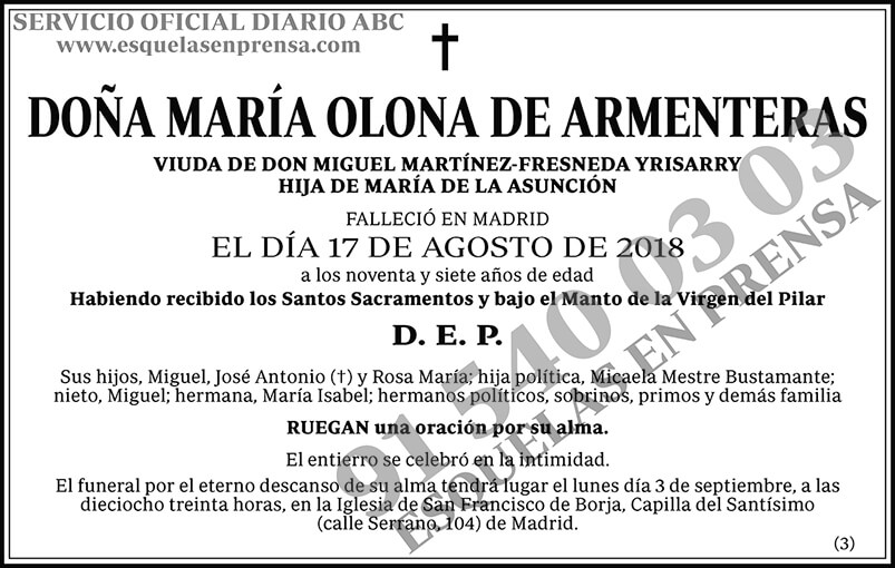 María Olona de Armenteras